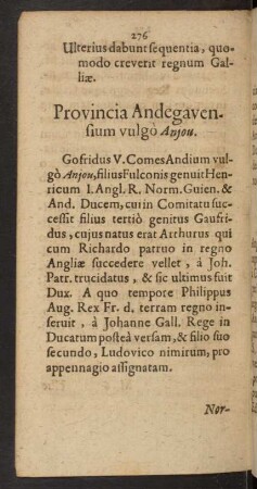 Provincia Andegavensium vulgò Anjou.