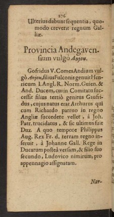 Provincia Andegavensium vulgò Anjou.