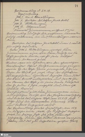 Versammlung d. 3.4.29