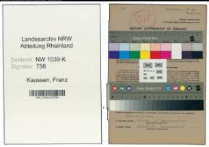 Entnazifizierung Franz Kaussen , geb. 28.07.1911 (Bankangestellter)