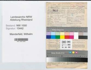 Entnazifizierung Wilhelm Manderfeld, geb. 29.08.1895 (Versicherungsinspektor)