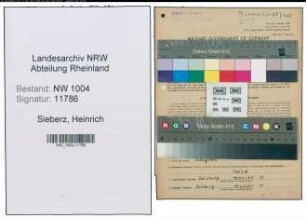 Entnazifizierung Heinrich Sieberz , geb. 22.08.1891 (Postassistent)
