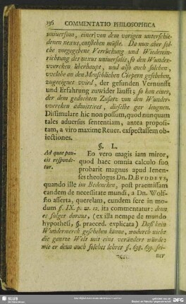 §. L. Ad quae paucis respondetur