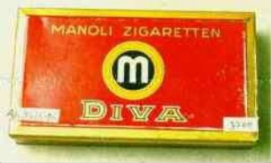 Blechdose für 50 Stück "MANOLI ZIGARETTEN M DIVA"