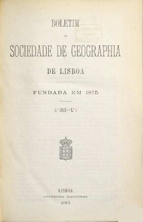 Boletim da Sociedade de Geográfia de Lisboa. 5. 1885