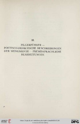 III. Pilgerführer - Poetisch-didaktische Beschreibungen der Monumente - Fremdsprachliche Bearbeitungen