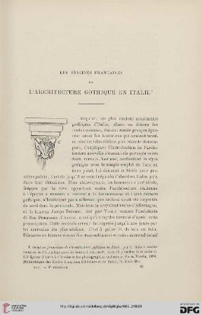 3. Pér. 14.1895: Les origines françaises de l'architecture gothique en Italie