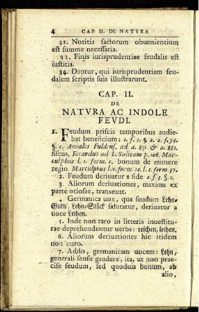 Cap. II. De natura ac indo feudi.