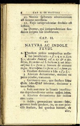 Cap. II. De natura ac indo feudi.