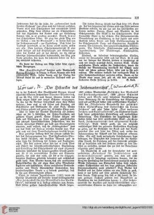 N.F. 2.1922 S. 235-236: "Der Historiker des Zeichenunterrichts"