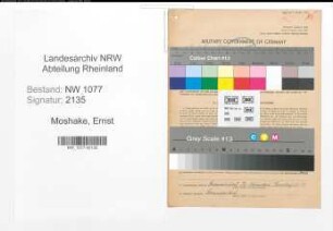 Entnazifizierung Ernst Moshake , geb. 18.07.1898 (Polizist)