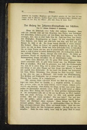 ¬Der¬ Anfang des Johannes-Evangeliums vor Schülern