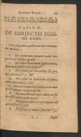 Caput II. De Subiecto Summi Boni.