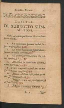 Caput II. De Subiecto Summi Boni.
