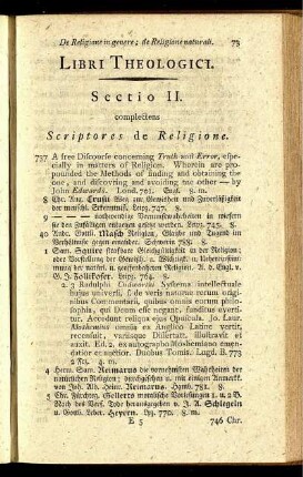 Sectio II. complectens Scriptores de Religione.