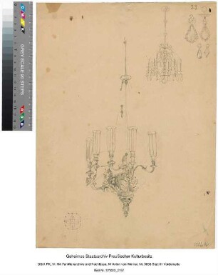 Studie zu"1. Reichstagseröffnung durch Kaiser Wilhelm II.", Kaiser Wilhelm II., Kronleuchter