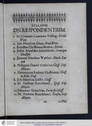 Syllabus Dn. Respondentium