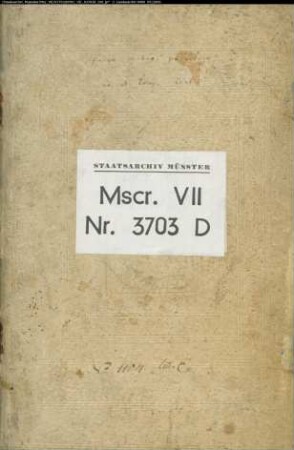 Kopiar des Fürstbistums Paderborn, Registerband, entspricht Msc. VII 3702/e