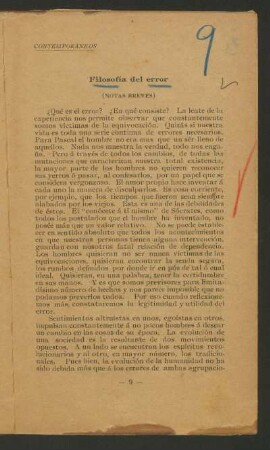 Filosofía del error : (Notas breves)