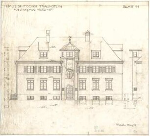 Fischer, Theodor; Traunstein; Augenklinik Dr. Fischer - Westfassade (Aufriss)