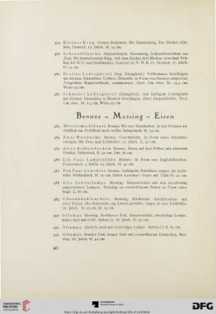 Bronze- Messing- Eisen (Nr. 483-510)