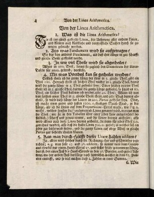 4-24, Von der Linea Arithmetica.
