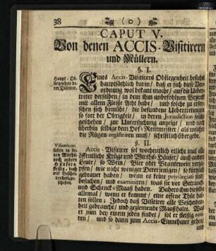Caput V.: Von denen Accis-Visitirern und Muellern