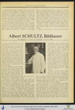 Albert Schultz, Bildhauer.