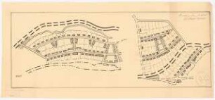 Bebauungsplan der Stadterweiterung Brotterode: (Deckblatt zu Inv.Nr. 21362): 2 Lagepläne zweier Siedlungsabteilungen 1:2500 (Varianten)