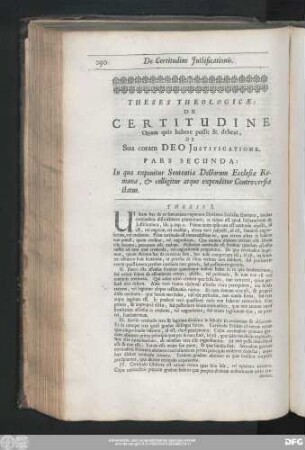Pars Secunda : In qua exponitur Sententia Doctorum Ecclesiae Romanae, & colligitur atque expenditur Controversiae status.