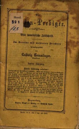 Der Marien-Prediger : eine homiletische Monatschrift ; im Vereine mit mehreren Priestern, 2,5