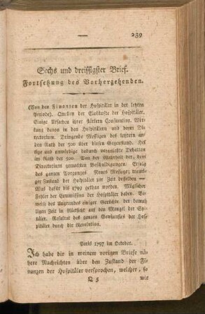 Sech und dreyssigster Brief. Fortsetzung des Vorhergehenden