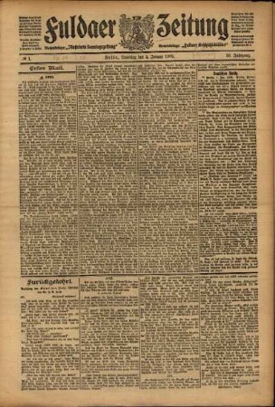 Erste Ausgabe vom Samstag, den 02. Januar 1909.