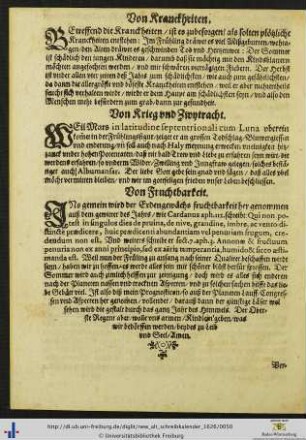 Von Kranckheiten.