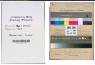 Entnazifizierung Johann Geldermann , geb. 15.09.1902 (Landwirt)