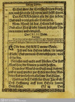 Der CXLVI. Psalm