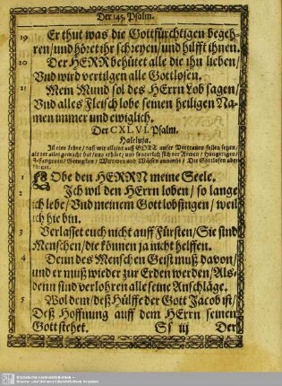 Der CXLVI. Psalm