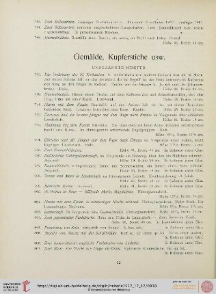 Gemälde, Kupferstiche usw. (Nr. 789-823)