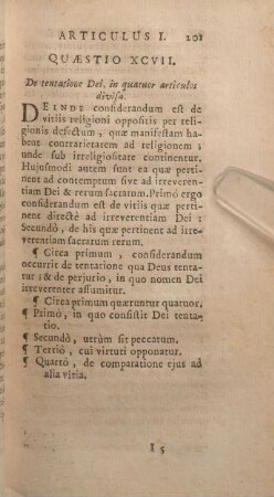 Quaestio XCVIII. De tentatione Dei, in quatuor articulos divisa.