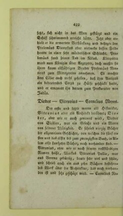 Diodor - Vitruvius - Cornelius Nepos