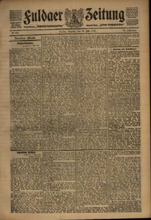 Zweite Ausgabe vom Samstag, den 10. Juli 1909.