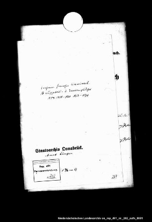 Bawinkel ref. Kirchspiel Aufgebots- und Trauungsnebenbücher, 1854, 1858-60, 1863-74
