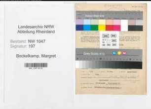 Entnazifizierung Margret Bockelkamp , geb. 06.05.1896 ()