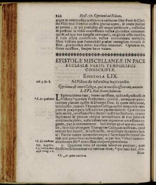 Epistolæ Miscellaneæ In Pace Ecclesiæ Variis Temporibus Conscriptæ. Epistola LIX. - Epistola LXVI.