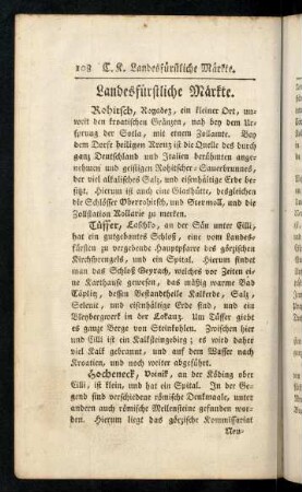 108-114, Landesfuerstliche Maerkte; Municipal-Maerkte