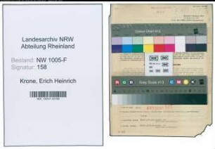 Entnazifizierung Erich Heinrich Krone , geb. 19.03.1900 (Bankangestellter)