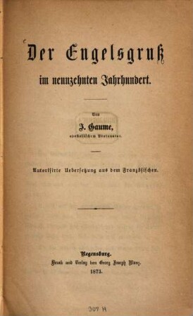 Der Engelsgruß im neunzehnten Jahrhundert