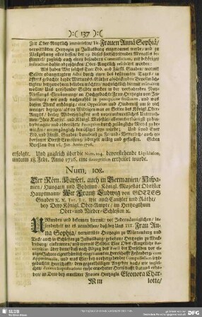 Num. 108. Der Röm. Kayserl. auch in Germanien ...