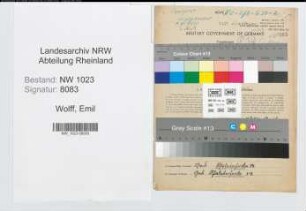 Entnazifizierung Emil Wolff , geb. 03.06.1903 (Kraftfahrer)