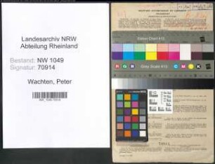 Entnazifizierung Peter Wachten , geb. 11.01.1909 (Angestellter)
